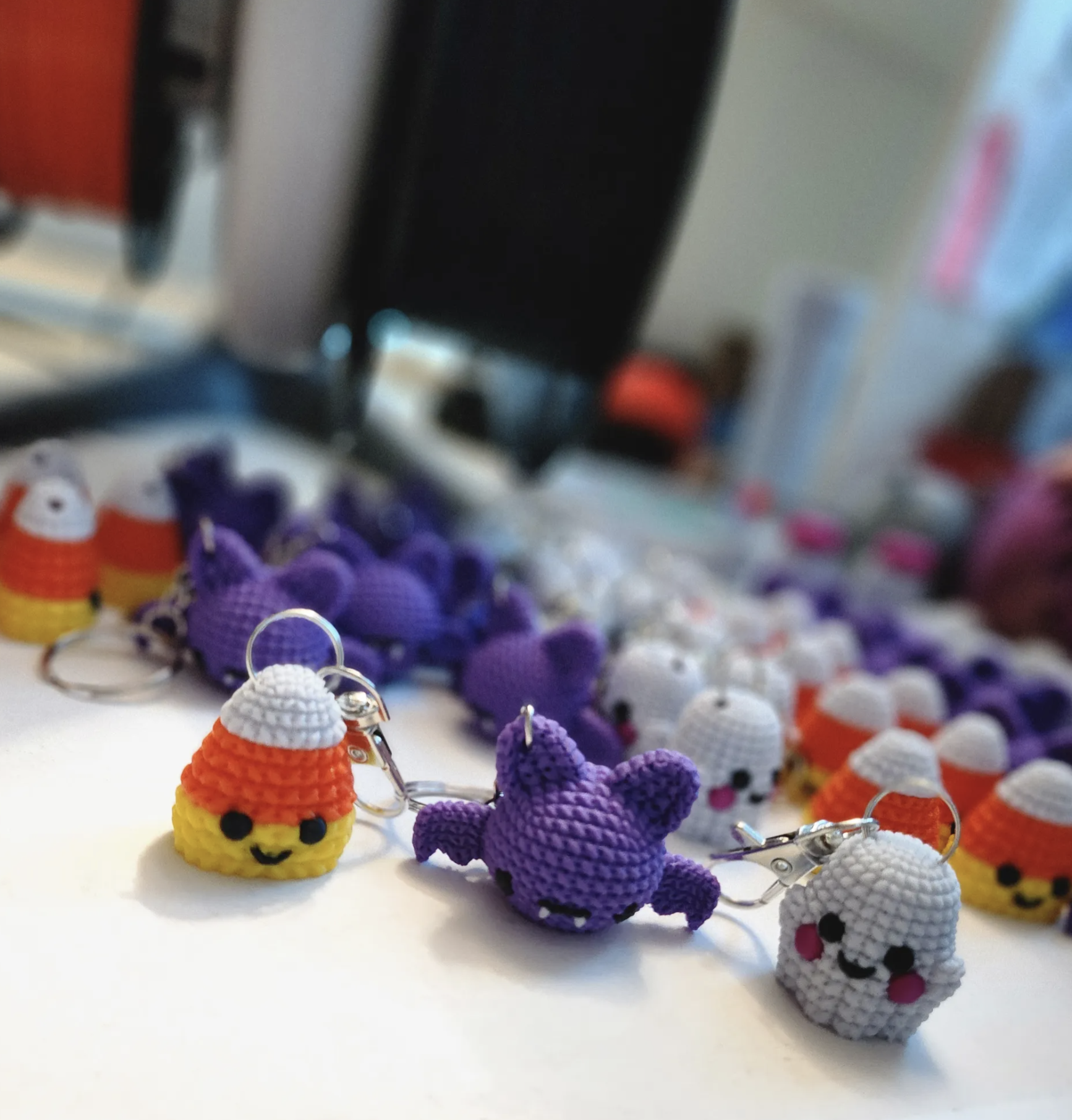 knitted halloween keychains